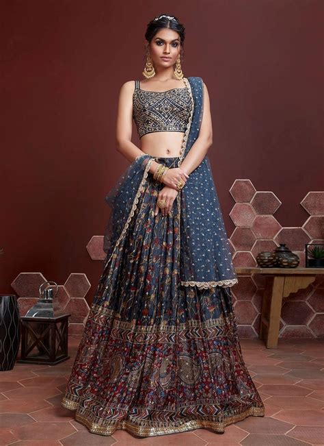 blue chaniya choli.